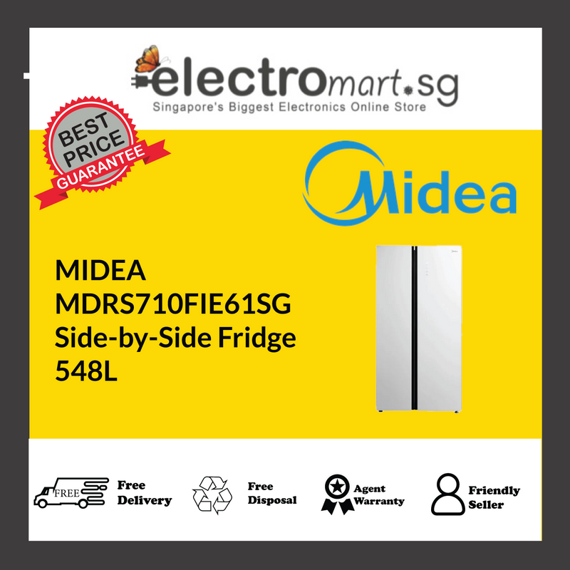 MIDEA MDRS710FIE61SG Side-by-Side Fridge 548L