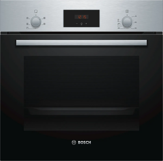 BOSCH HHF113BR0B Stainless Steel Single Electric Oven with A Energy Efficiency, 66 Litre Capacity