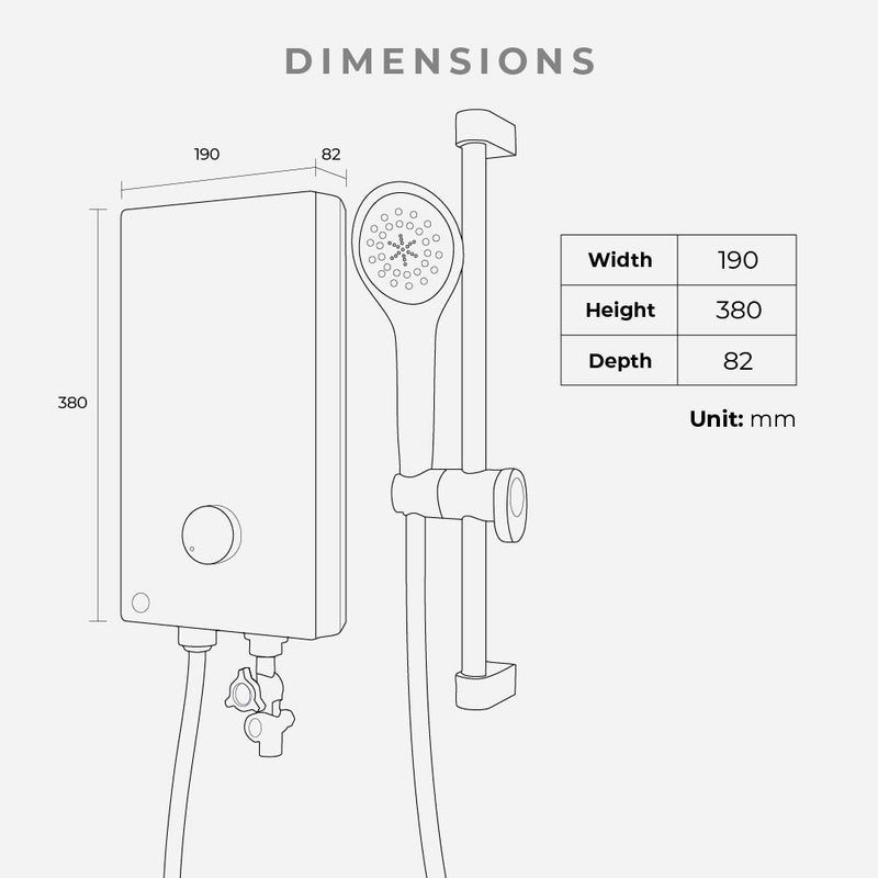 KDK TG3BL1 Instant Water Heater with One Knob Simple Control