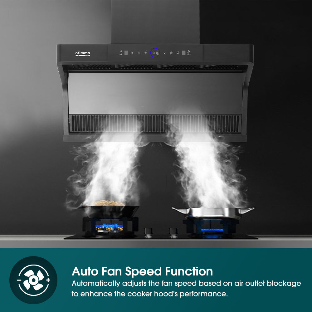 EUROPACE ECH9122EBK L-Shaped Hood with Dual Suction 90cm