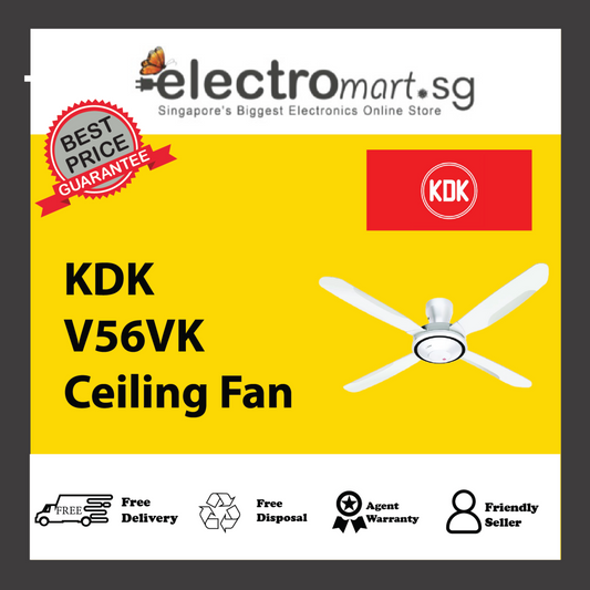 KDK V56VK White/Grey Ultra-luxe Ceiling Fan
