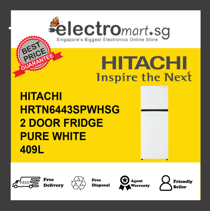 HITACHI HRTN6443SPWHSG 2-Door Fridge - Pure White