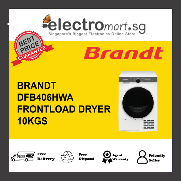 BRANDT DFB406HWA 10KG HEAT-PUMP CONDENSER DRYER