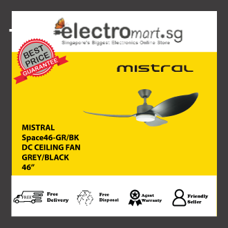 MISTRAL Space46-GR/BK CEILING FAN-46", 69W, GREY/ BLACK