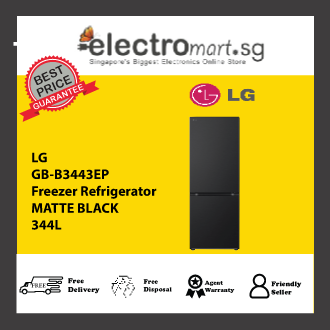 LG GB-B3443EP Bottom Freezer Refrigerator with Smart Inverter Compressor™ in Essence Matte Black