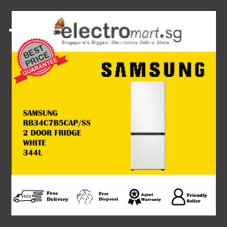 Samsung RB34C7B5CAP/SS 344L 2-Door Bespoke Bottom Freezer Refrigerator - White