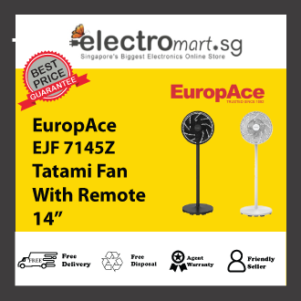 EuropAce EJF7145Z Tatami Fan With Remote 14”