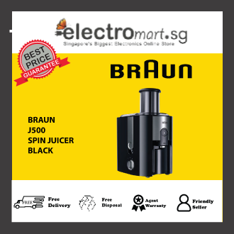 Braun J500 Spin Juicer, 1.25 Litre, 900 Watt, Black