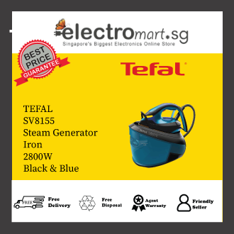 TEFAL SV8155 Steam Generator Iron – 2800W / Black & Blue