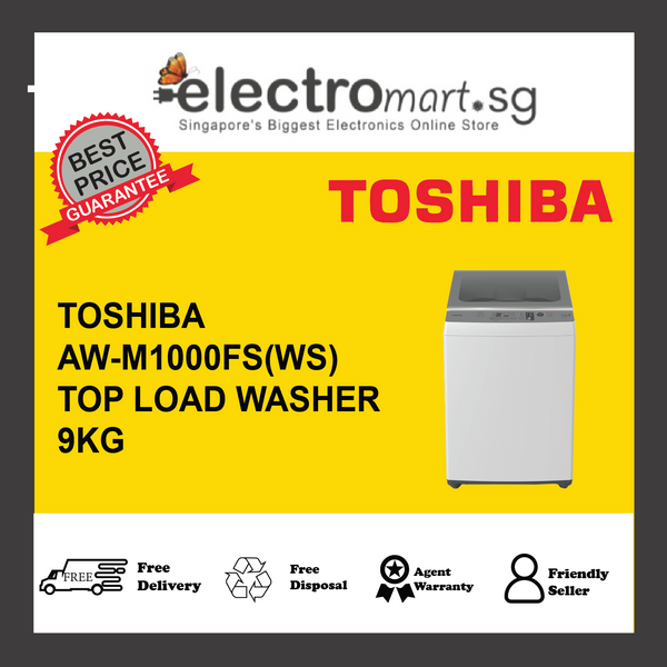 TOSHIBA AW-M1000FS(WS) 9kg Top Load Washing Machine - White