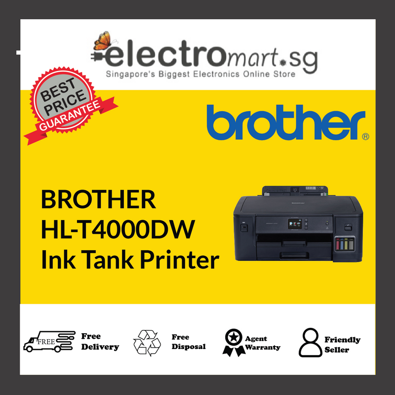 Brother HL-T4000DW Efficiency Engineered - A3 Refill Ink Tank Printer with Wireless & Ethernet Connectivity