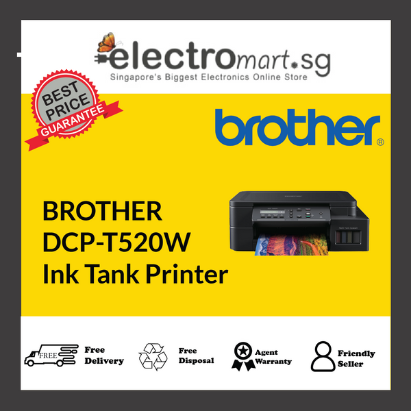 Brother DCP-T520W 3-in-1 multifunction printer with wireless and mobile printing to work-on-the go