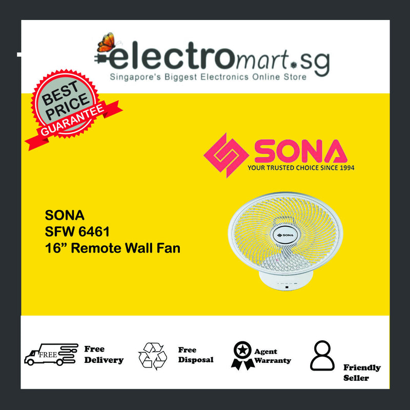 SONA SFW 6461 16” Remote Wall Fan