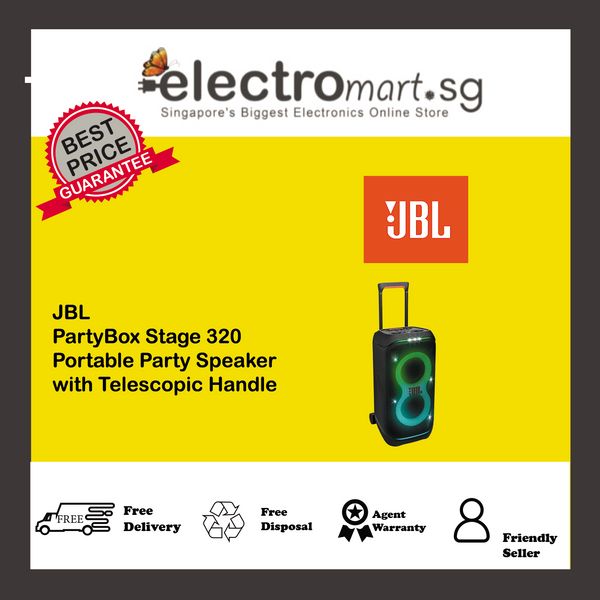 JBL PartyBox Stage 320 Portable Party Speaker  with Telescopic Handle