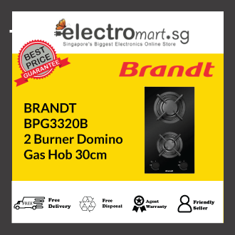 BRANDT BPG3320B 2 Burner Domino Gas Hob 30cm