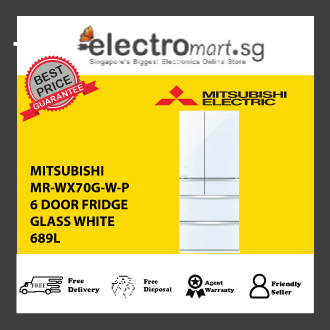 Mitsubishi MR-WX70G-W-P  689L 6-Door Fridge - White