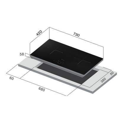 RINNAI RB-7032H CFB 2-ZONE INDUCTION HOB 70cm