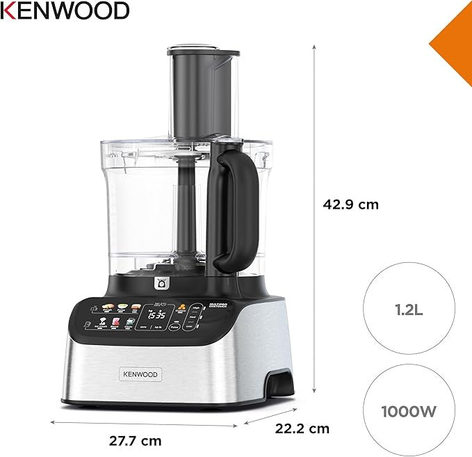 Kenwood FDM73.850SS, Food Processor and Blender Multifunctional with 13 Accessories, Variable Speed and Pulse Function, Integrated Scale, Dishwasher Safe, 1000W, Silver