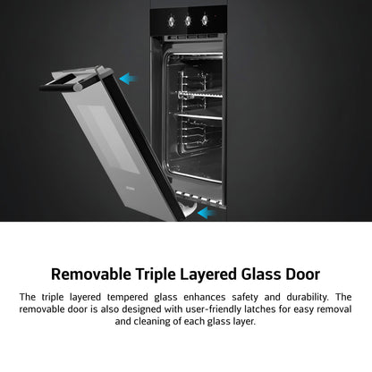 EUROPACE EBO3821DBK Built-In Oven 82L