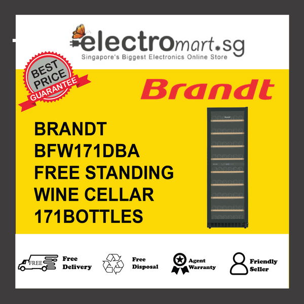 BRANDT BFW171DBA 171 Bottles Free Standing Wine Cellar