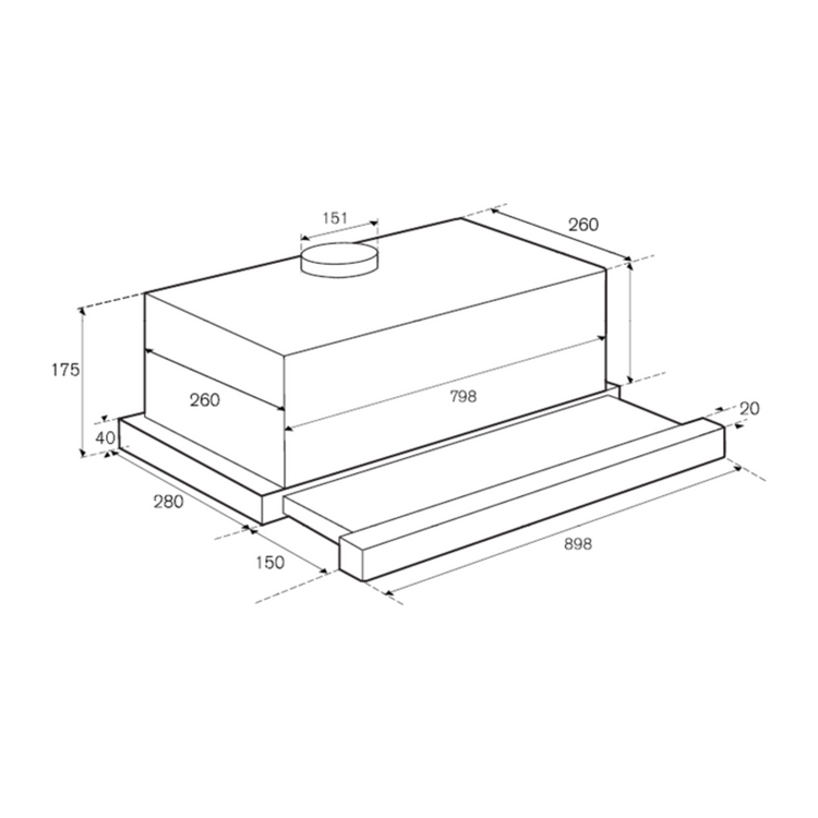 Bertazzoni K90TELXA - 90cm Stainless Steel Telescopic Hood