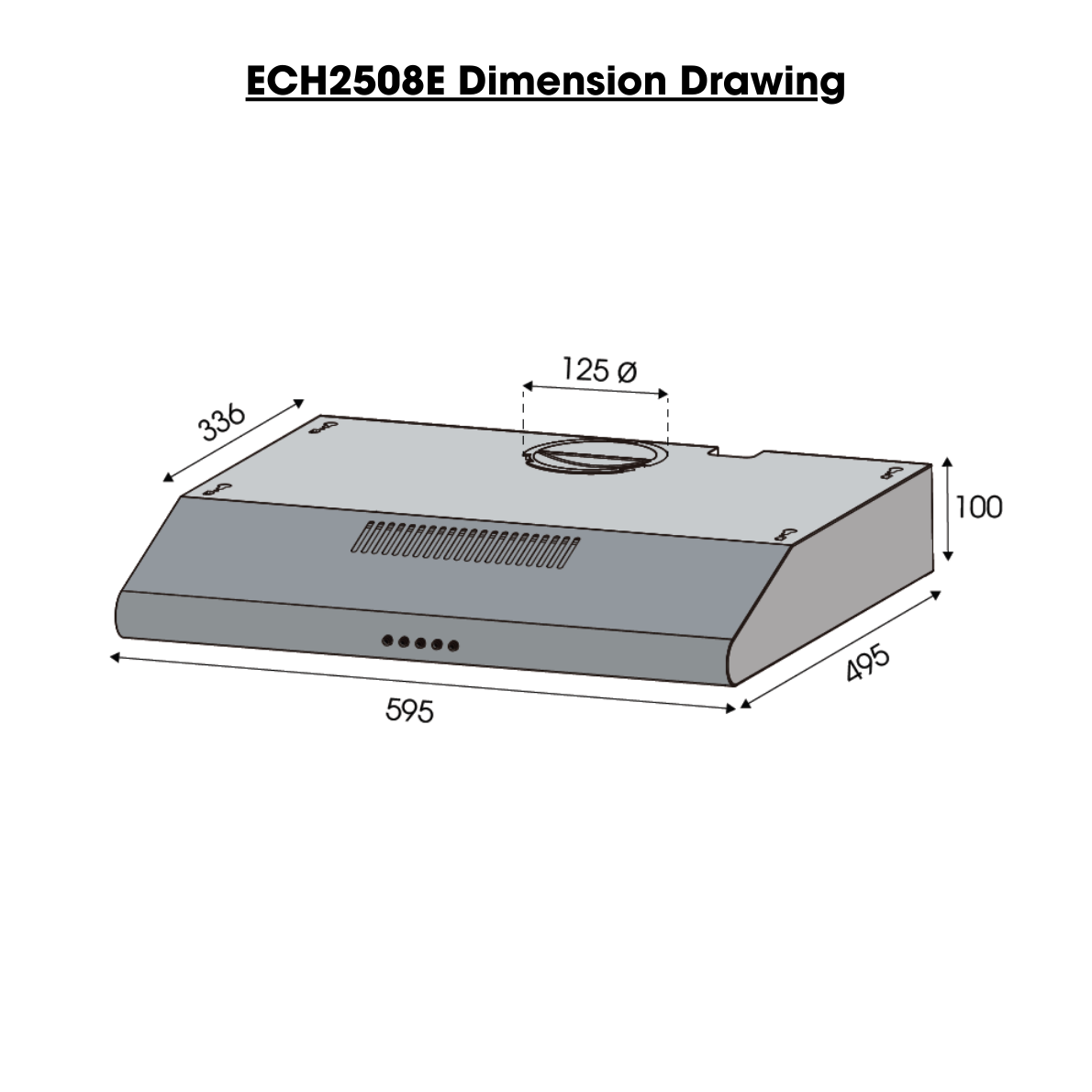 EUROPACE ECH2508EBK Slimline Hood 60cm