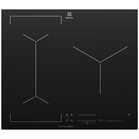 ELECTROLUX EHI635BE UltimateTaste 700  built-in induction  hob with 3 cooking  zones 60cm