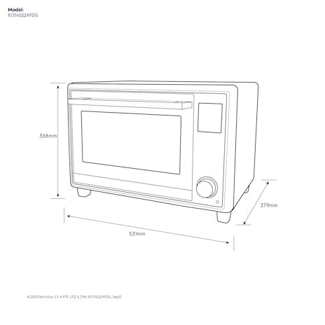 ELECTROLUX EOT4022XFDG AIRFRY ELECTRIC OVEN (40L)