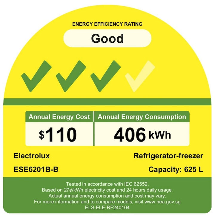 ELECTROLUX ESE6201B-B 700 Series side by side refrigerator 625L