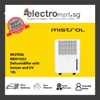 MISTRAL MDH1022 Dehumidifier with Ionizer and UV, 10L