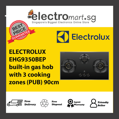 ELECTROLUX EHG9350BEP built-in gas hob with 3 cooking  zones (PUB) 90cm