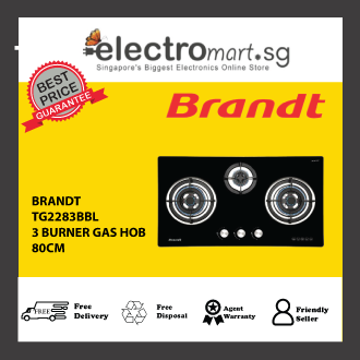 BRANDT TG2283BBL 3 BURNER GAS HOB BLACK