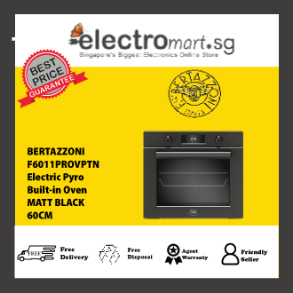 Bertazzoni F6011PROVPTN BERTAZZONI PROFESSIONAL SERIES 60CM SINGLE PYRO OVEN WITH TFT DISPLAY AND TOTAL STEAM