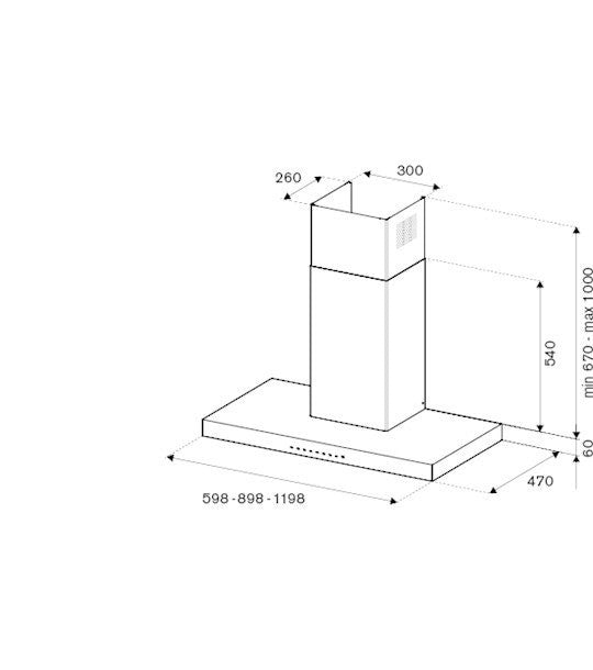 Bertazzoni KT120PRO1XA - 120cm Stainless Steel Wall Mounted Hood