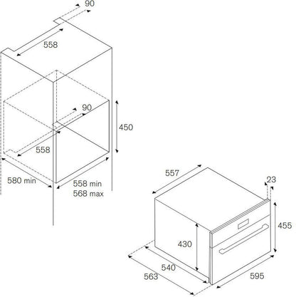 Bertazzoni Heritage Series F457HERMWTAX 38L Built-In Combi Microwave - Ivory / Chrome