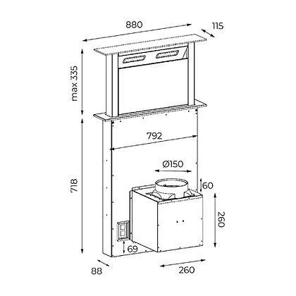 TEKA DDI 90 90cm Downdraft Hood With Slider Touch Control