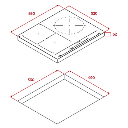 TEKA IBF 63210 SSS BK Flexi 3-Zone Induction Hob
