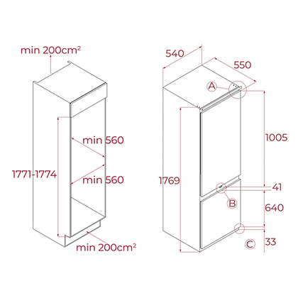 TEKA RBF 73380 FI Built-In Refrigerator 244L