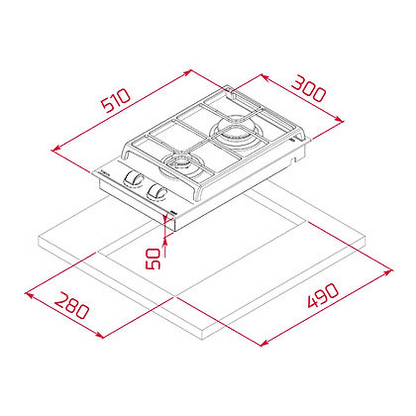 TEKA GZC 32300 30cm Double Cooking Zone Hob
