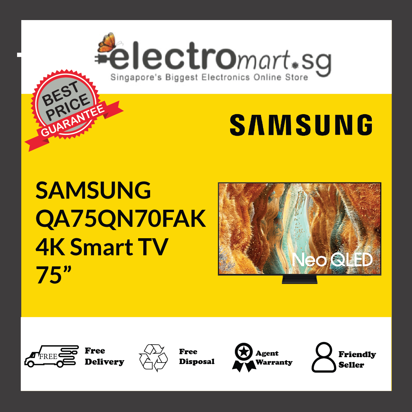 SAMSUNG QA75QN70FAK 4K Smart TV 75”