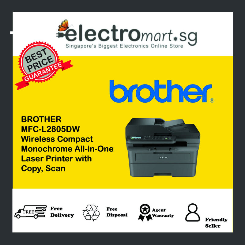 BROTHER  MFC-L2805DW Wireless Compact  Monochrome All-in-One  Laser Printer with  Copy, Scan