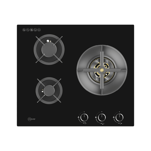 MAYER MMGH360HI 3 Burners Glass Gas Hob 60cm