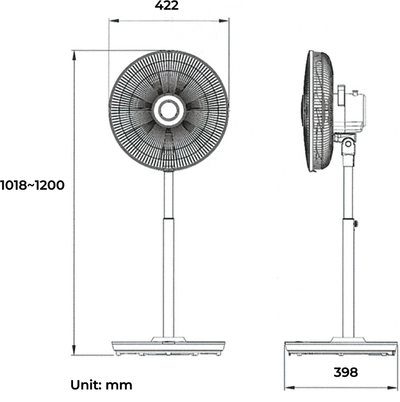 KDK HM35S 7 Blades Stand Fan with Remote Control (36cm/14”)