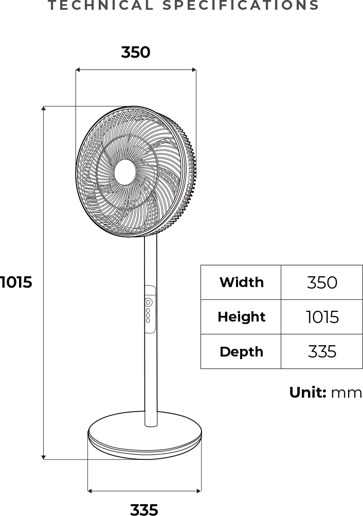 KDK HN30S Dual Blades Stand Fan with Magnetic Remote Control (30cm/12”)