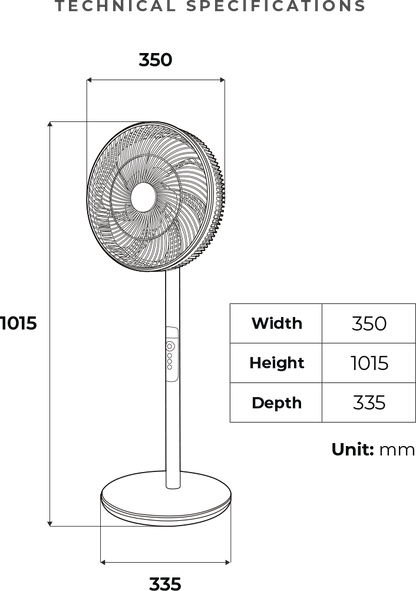 KDK HN30S Dual Blades Stand Fan with Magnetic Remote Control (30cm/12”)