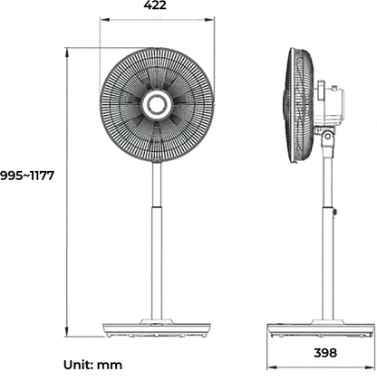 KDK HN35S 7 Blades Stand Fan with Remote Control (36cm/14”)