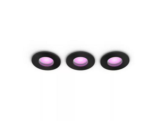 PHILIPS Xamento Hue Recessed black 3x4.2W