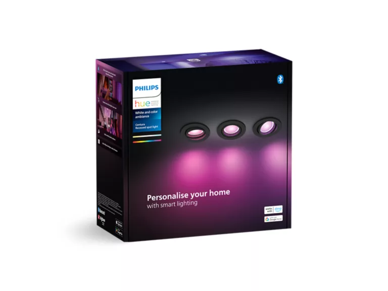 PHILIPS Centura Hue Recessed R. black 3x4.2W