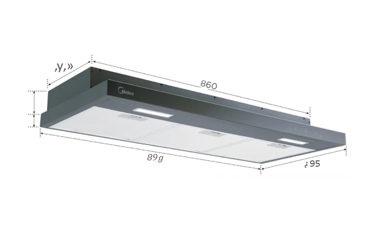 MIDEA MH90F26ET26BB-SG Slimline Hood 90cm