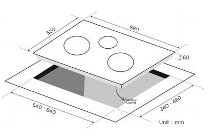 MIDEA MGH-8831SS Stainless Steel Gas Hob 3 Burners